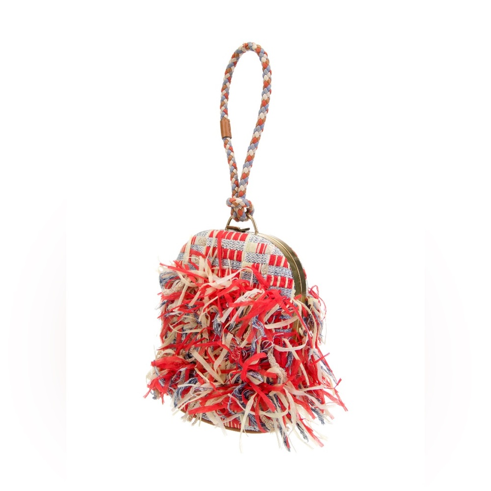 Tory Burch Frayed Tweed Dome Clutch Bag